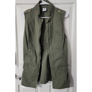 CAbi Explorer Utility Vest Jacket Full Zip Womens Size XS Green